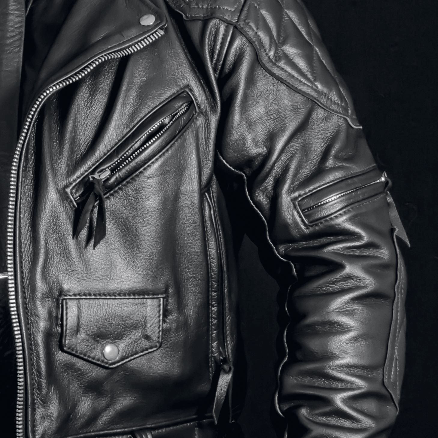 Drummer Mag Closeup Pic Of Leather Jacket